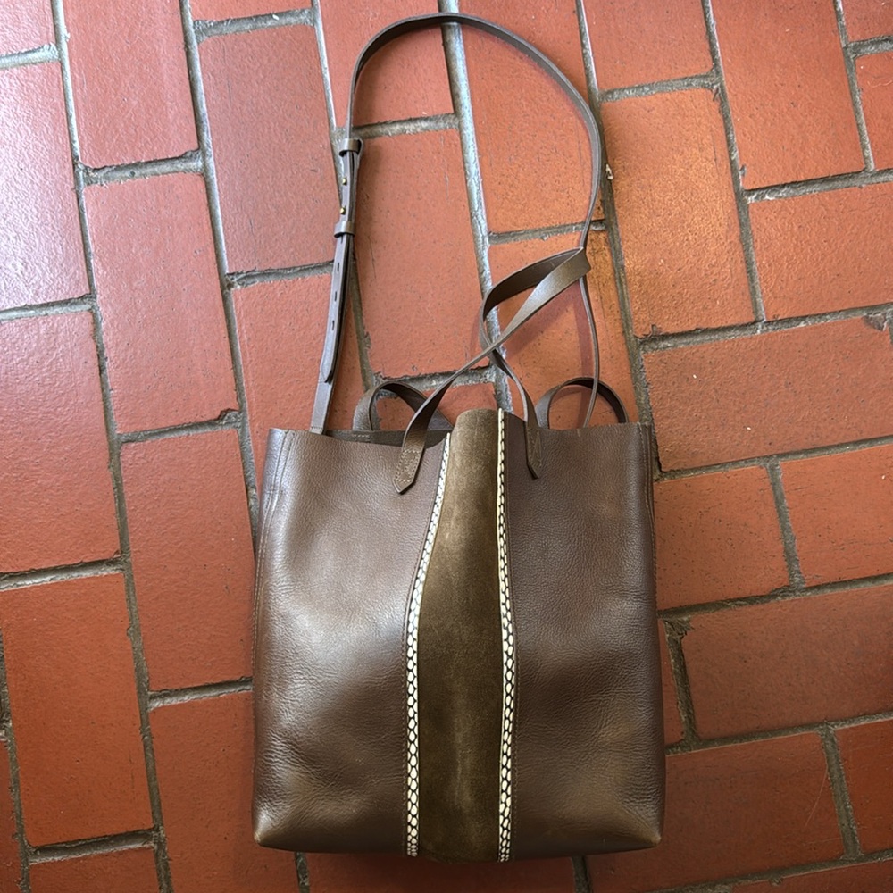 Madewell open top crossbody Leather Tote Bag